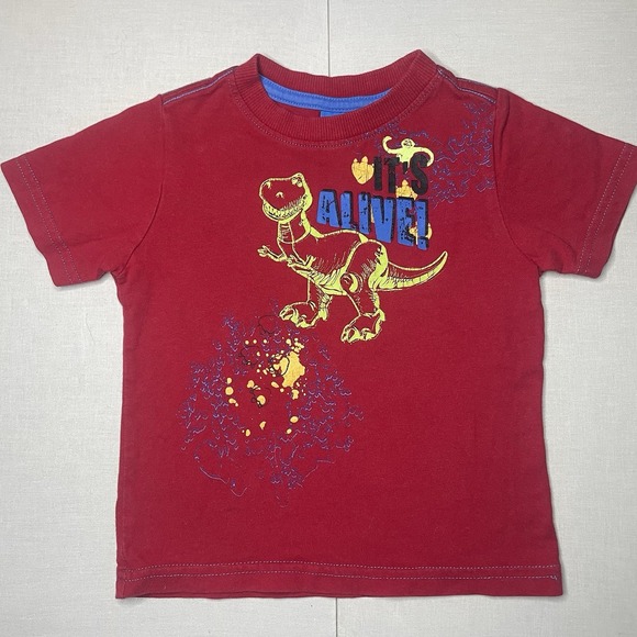 Boy 18M Clothing Bundle – Toy Story Rex Tee, Carter's Firetruck Shirt, Pants 4pc - Picture 2 of 16